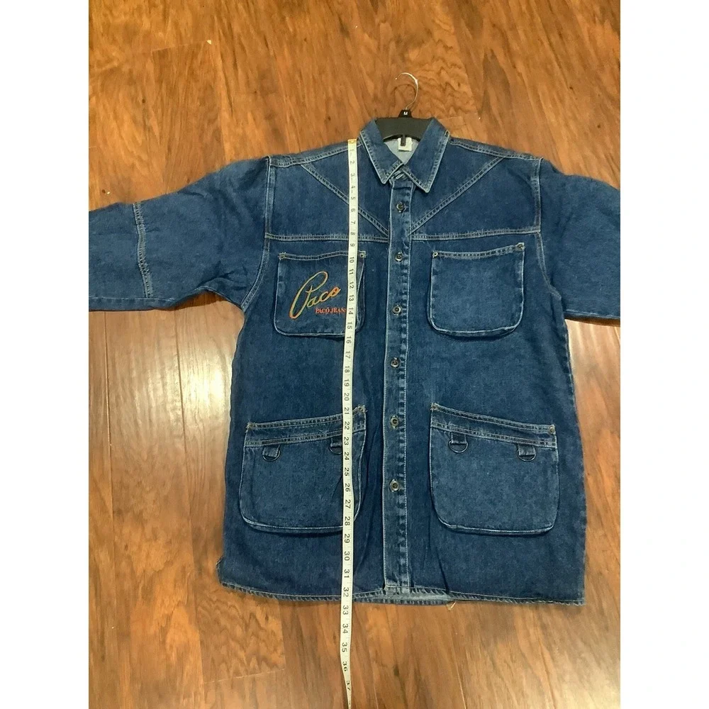 Vintage PACO Jeans Denim Jacket Mens M Lined Quilted Warm Dark Wash 90s